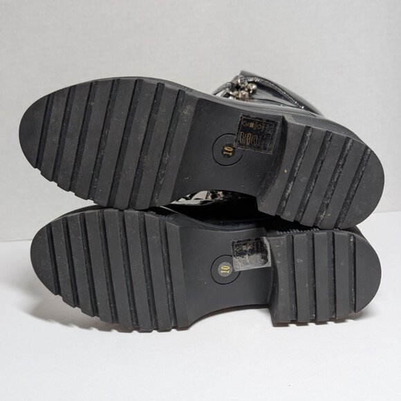 Azalea Wang Y2K Platform Boots Patent Leather Combat Sparkle Womens Size 10 - Picture 6 of 9